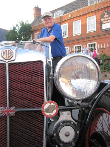 Allen, after an exhilarating ride in John's 1930 Magna.