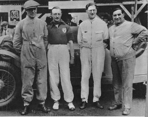 Group at Phoenix Park, Dublin, 1931, Earl Howe, Sir Henry Birkin, George Eyston, Can Campari.