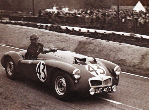 George Phillips perches high in the special-bodied TD that MG built for the 1951 Le Mans 24 Hours