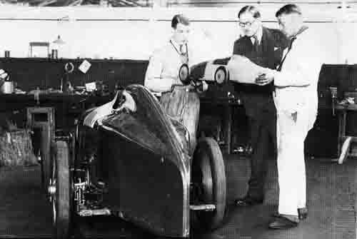George Eyston Studying his Record Breaking MG EX120