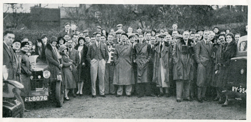 The gathering at the Roebuck Hotel for the inaugural meeting of the Club in October 1930