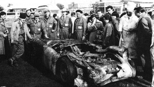 Dick Jacobs EX182 Le Mans Car after his Crash at White House - 1955