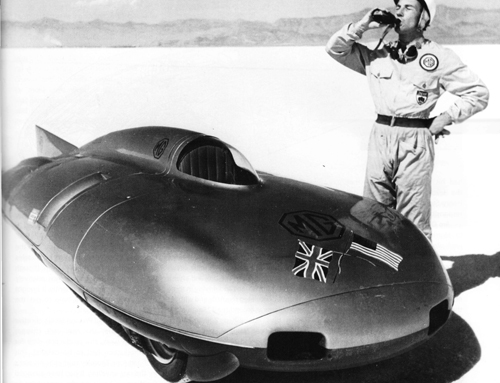 Stirling Moss on the Salt Flats with EX171 c. 1957