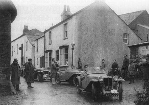 Lands End Triall 1934. MGCC A-team at a halt.