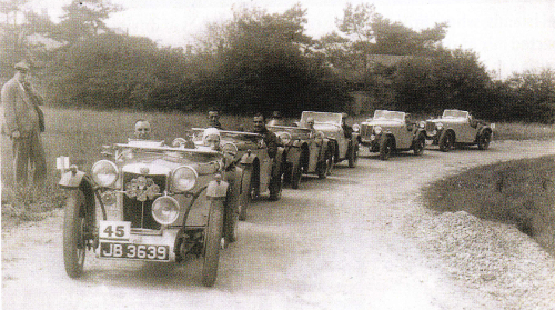 Three Cream Crackers and Three Musketeers participating in the 1935 Abingdon to Abingdon Trial