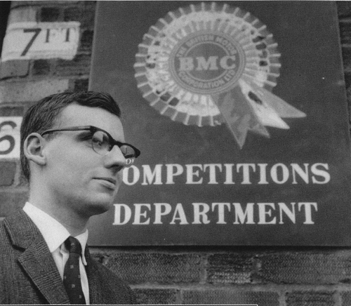 Peter Browning in front of the BMC “Comps” Department