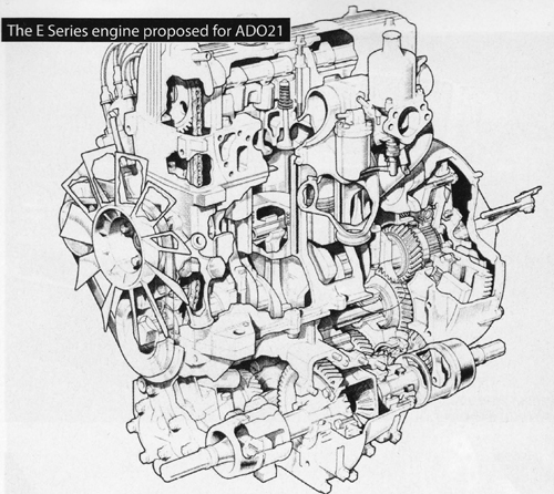 The E Series engine proposed for AD021