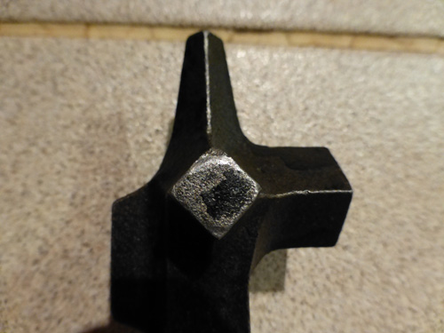 Close up of the square part of the tool
