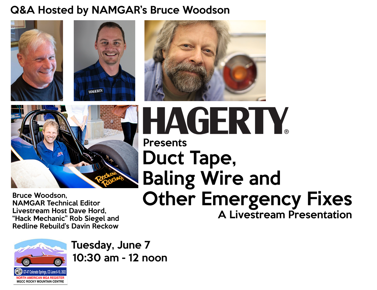 Hagerty presents Duct Tape, Baling Wire and Other Emergency Fixes - A Livestream Presentation